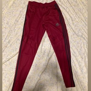 burgundy adidas track sweats